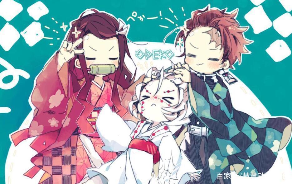 鬼灭之刃：累也成了祢豆子兄妹的家人，三个小可爱的日常充满温馨