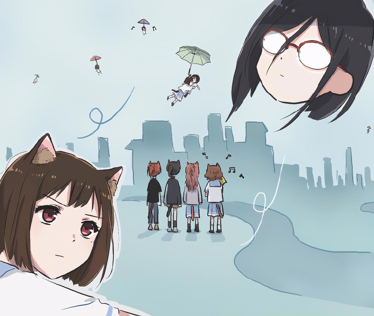 画师创作猫和主人的雨中小故事，画风好萌故事好逗