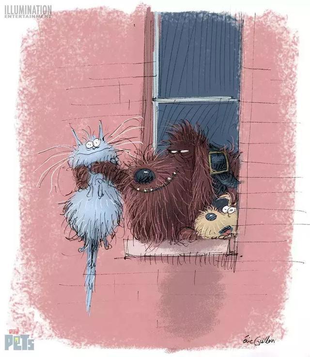 《爱宠大机密》原画欣赏，2D和3D的可爱程度仿佛差了一个银河