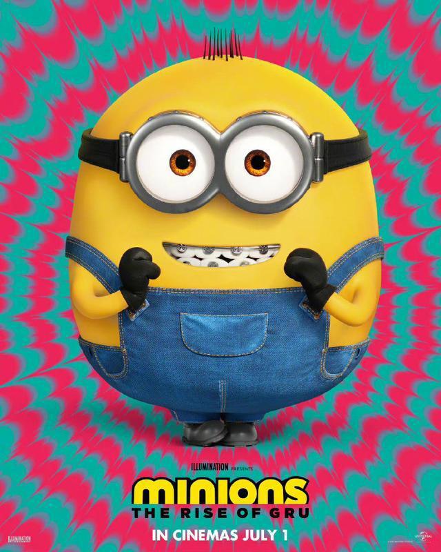 《小黄人大眼萌2：格鲁的崛起》海报7月1日北美上映