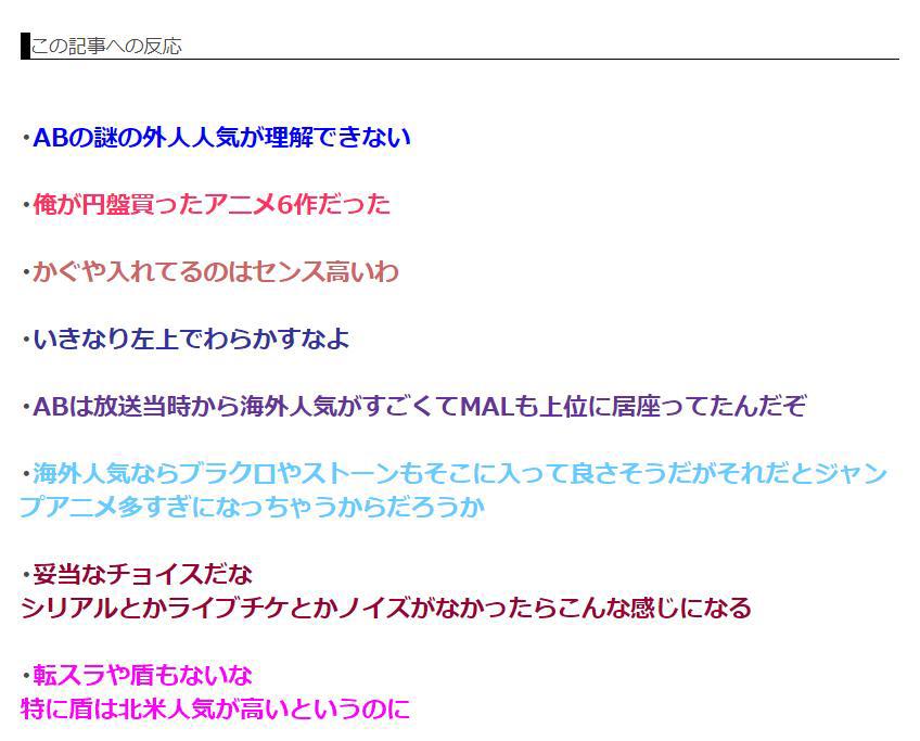 欧美宅推出2010年代神作动画列表，日本阿宅有话要说