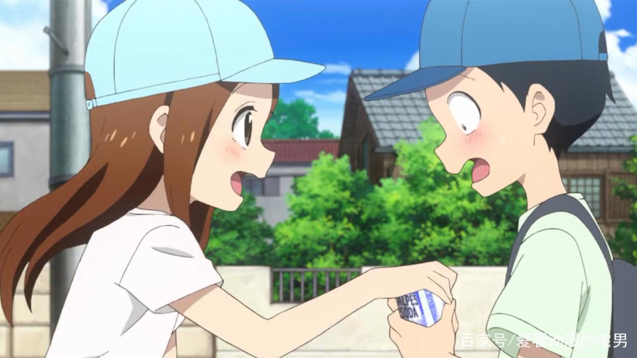 擅长捉弄的高木同学：西片终于勇敢的A上去，把高木给高兴得不行