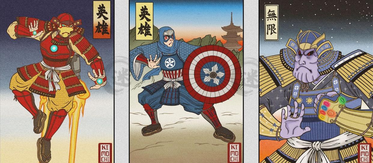 “武士风”的日漫人物真辣眼睛，《复联》英雄变武士？认不出来！