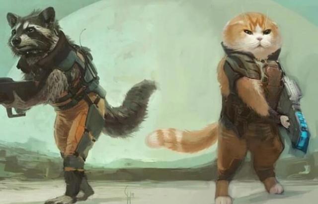 萌萌的折耳猫，扮演复仇者联盟里的超级英雄，手动抱走美国队长