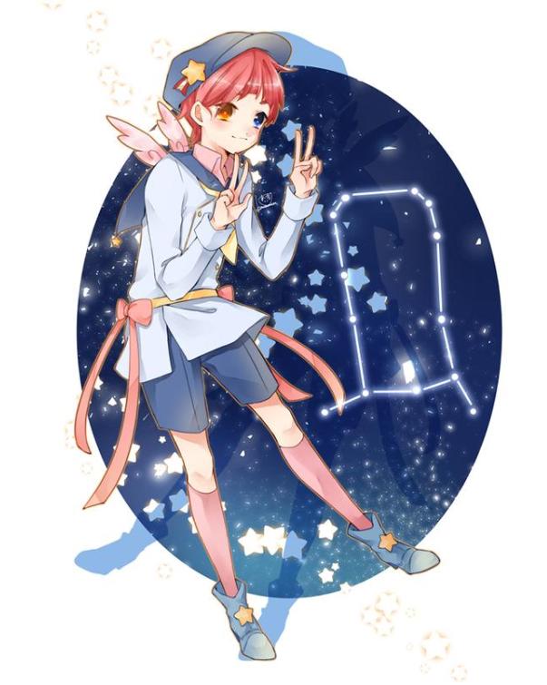 当十二星座拟人化，射手座是运动健将，巨蟹座变成王子形象