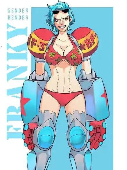 海贼王：当他们变成女生后，索隆十分亮眼，弗兰奇迷人