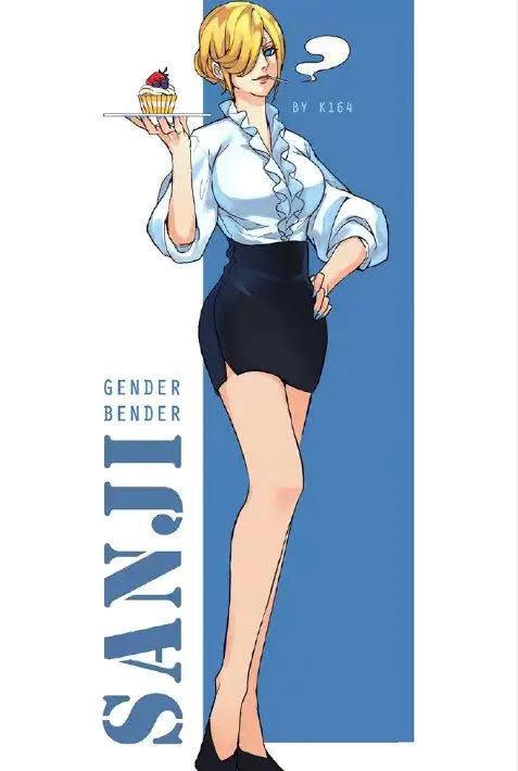 海贼王：当他们变成女生后，索隆十分亮眼，弗兰奇迷人