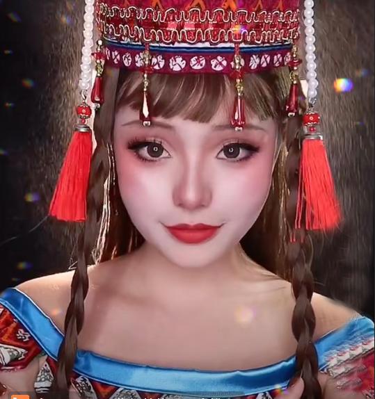 宝藏女孩仿妆叶罗丽角色，陈思思太俏皮，冰公主超还原