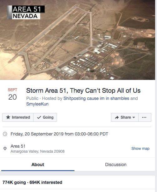 70多万网友要组团去51区找外星人？美国空军发言人发话了