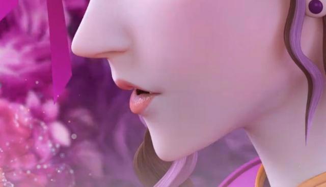 露出侧脸的叶罗丽美女，冰公主显得很可爱，火公主显得很神秘