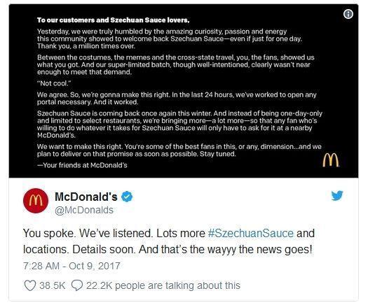 麦当劳四川辣酱再次回归：老外着迷曾拿GTI换