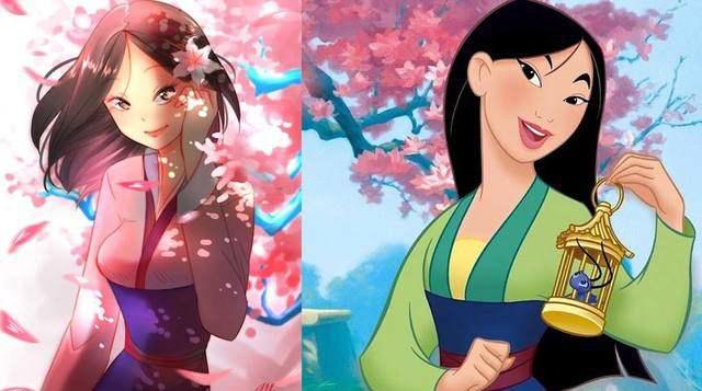 当迪士尼公主变成了日本画风，蒂安娜萌萌哒，花木兰太漂亮！