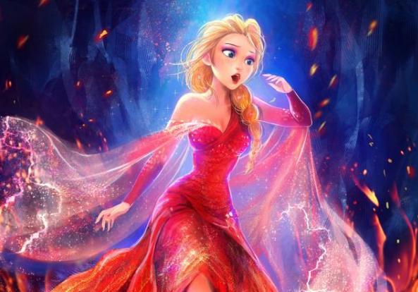 如果艾莎不是冰雪女王，暗黑系艾莎堪比古娜拉，火系艾莎明艳动人