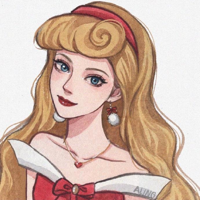 当迪士尼公主一起过圣诞节，白雪公主拿着苹果，艾莎回归冰雪女王