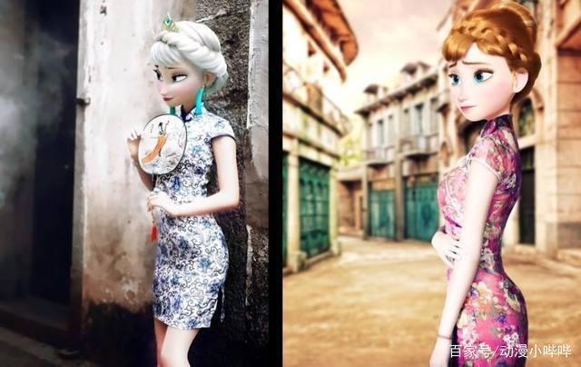 当冰雪女王艾莎化身“变装达人”，女仆装超俏皮，旗袍装有那味！
