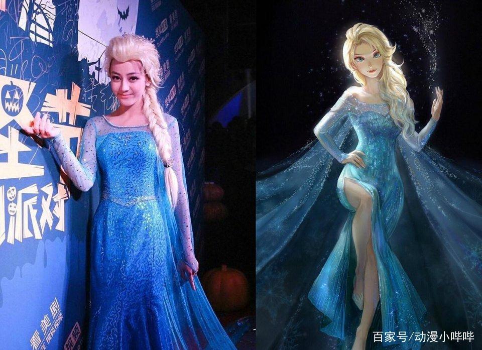 五位女明星COS的冰雪女王，BABY美目盼兮，迪丽热巴气场十足！
