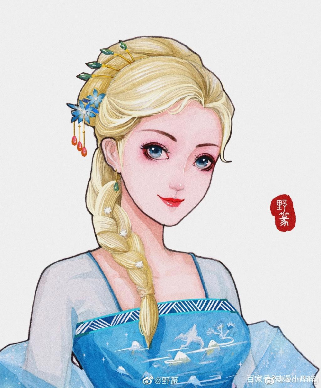 冰雪女王穿上旗袍后有多美？国人画师告诉你：风姿绰约，尽显妖娆