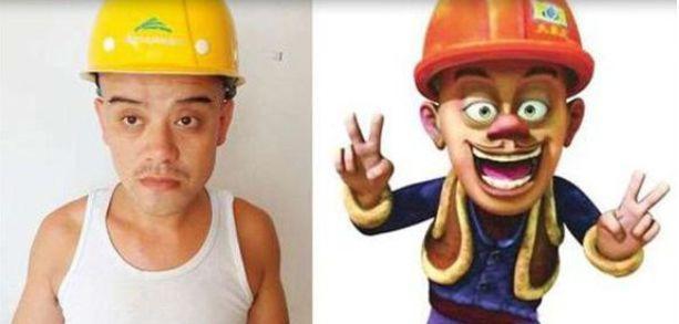 当动画人物变成“真人”之后，光头强神还原，冰雪女王太美了！