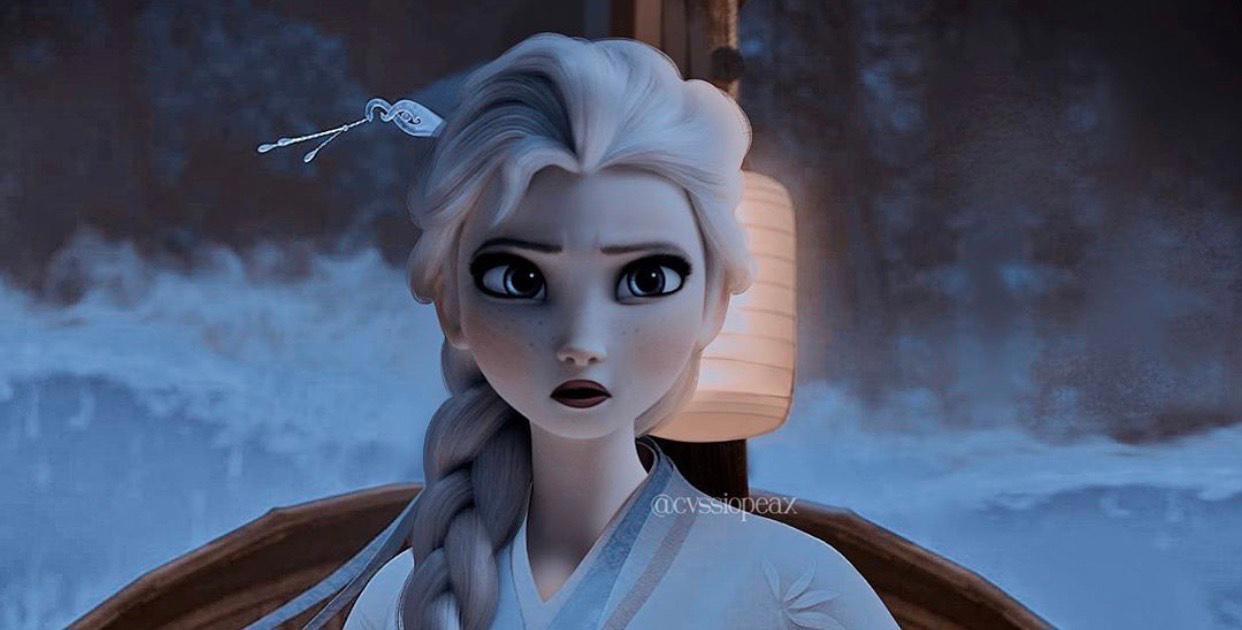 “中国风”的冰雪女王艾莎，白发 古装很般配，仙气与霸气并存