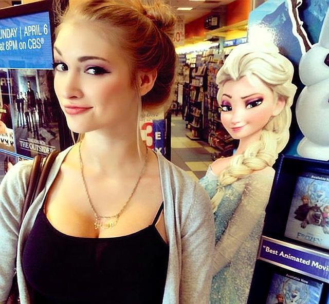 动画中3D人物变成现实“真人”之后，冰雪女王太美，闪电太可爱！