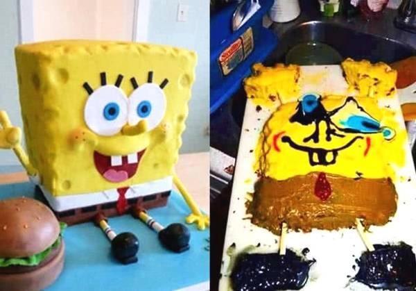 蛋糕重度翻车现场，小可爱秒变丑八怪！网友：都是假的