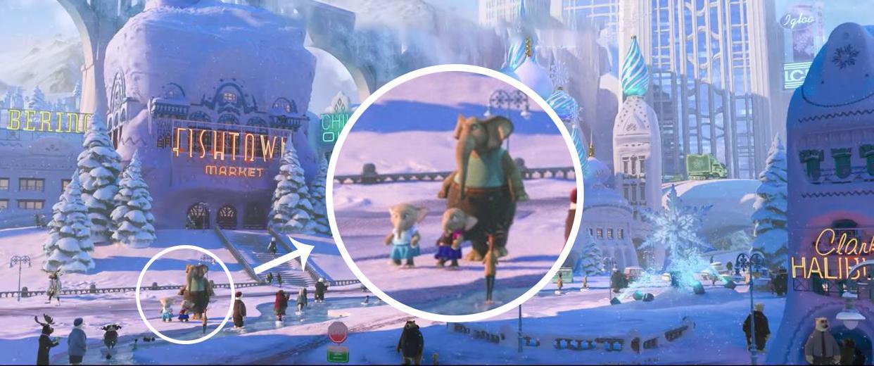 迪士尼电影中隐藏的冰雪奇缘彩蛋，艾莎安娜化身可爱小象