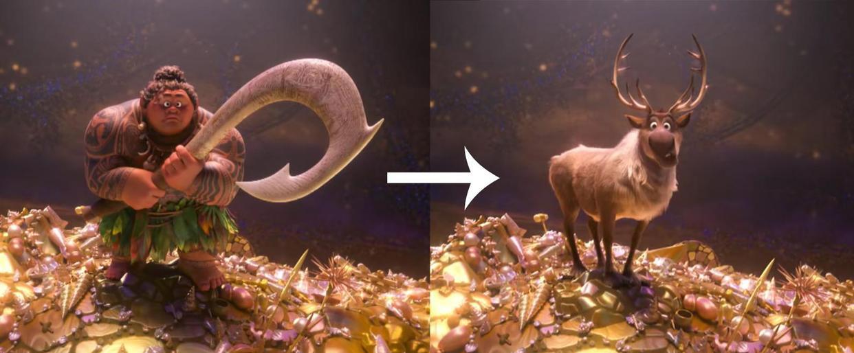 迪士尼电影中隐藏的冰雪奇缘彩蛋，艾莎安娜化身可爱小象