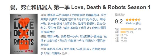 豆瓣评分出炉《爱，死亡和机器人》第三季重回巅峰
