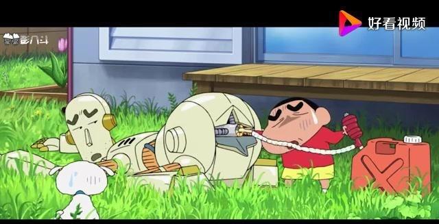 蜡笔小新，小新爸爸变成机器人，从此生活丰富多彩