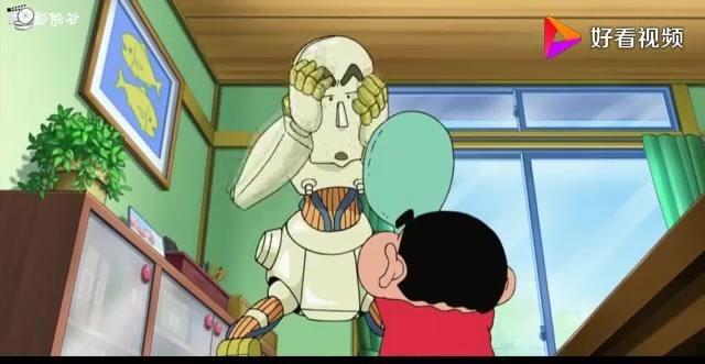 蜡笔小新，小新爸爸被改造变为机器人，与小新并肩作战！