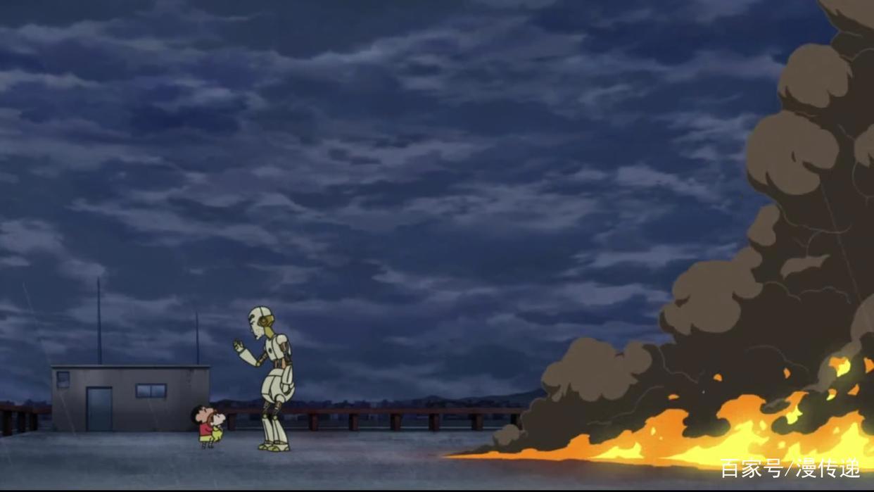 蜡笔小新：两个父亲的终极较量，无论你是机器还是人类，我都爱你