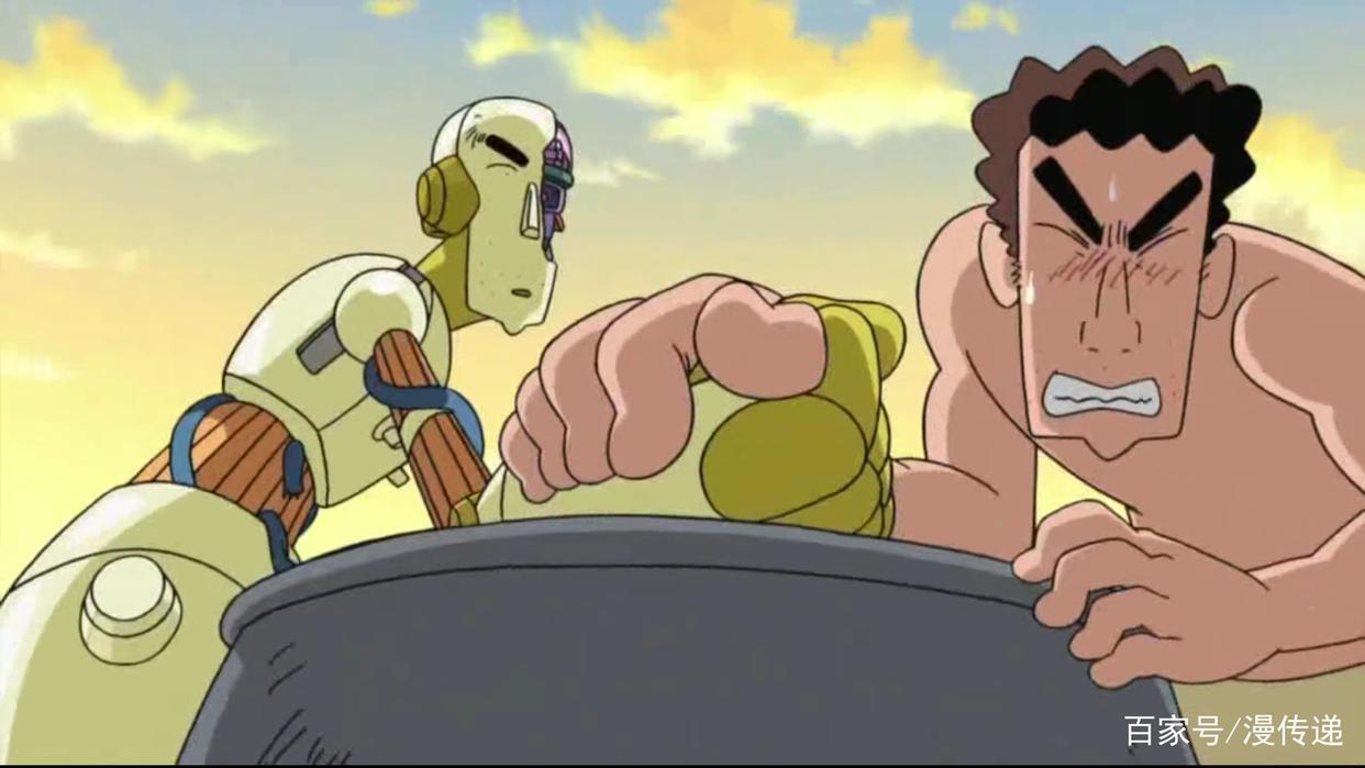 蜡笔小新：两个父亲的终极较量，无论你是机器还是人类，我都爱你