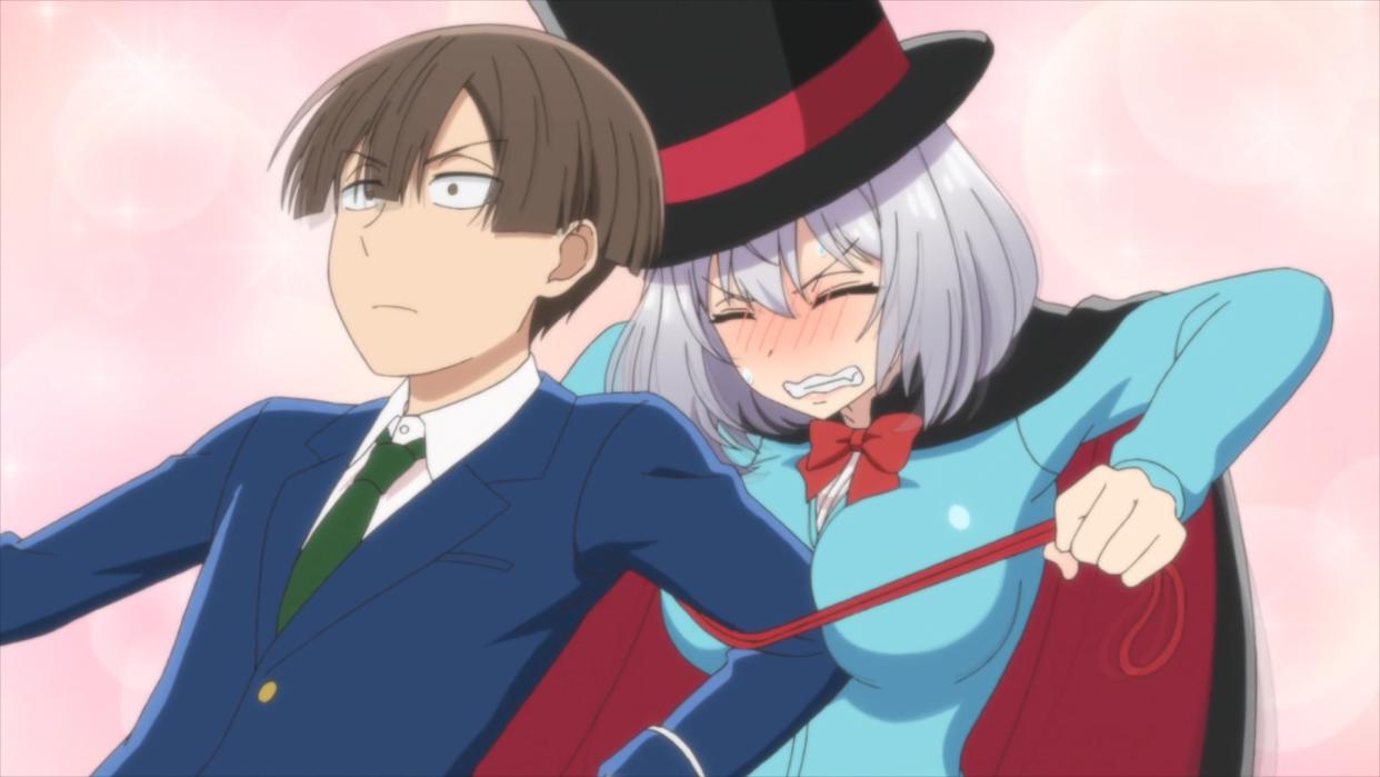 动画《魔术学姐》学姐又拿出了绳子，助手得了福利，鼓掌还不走心