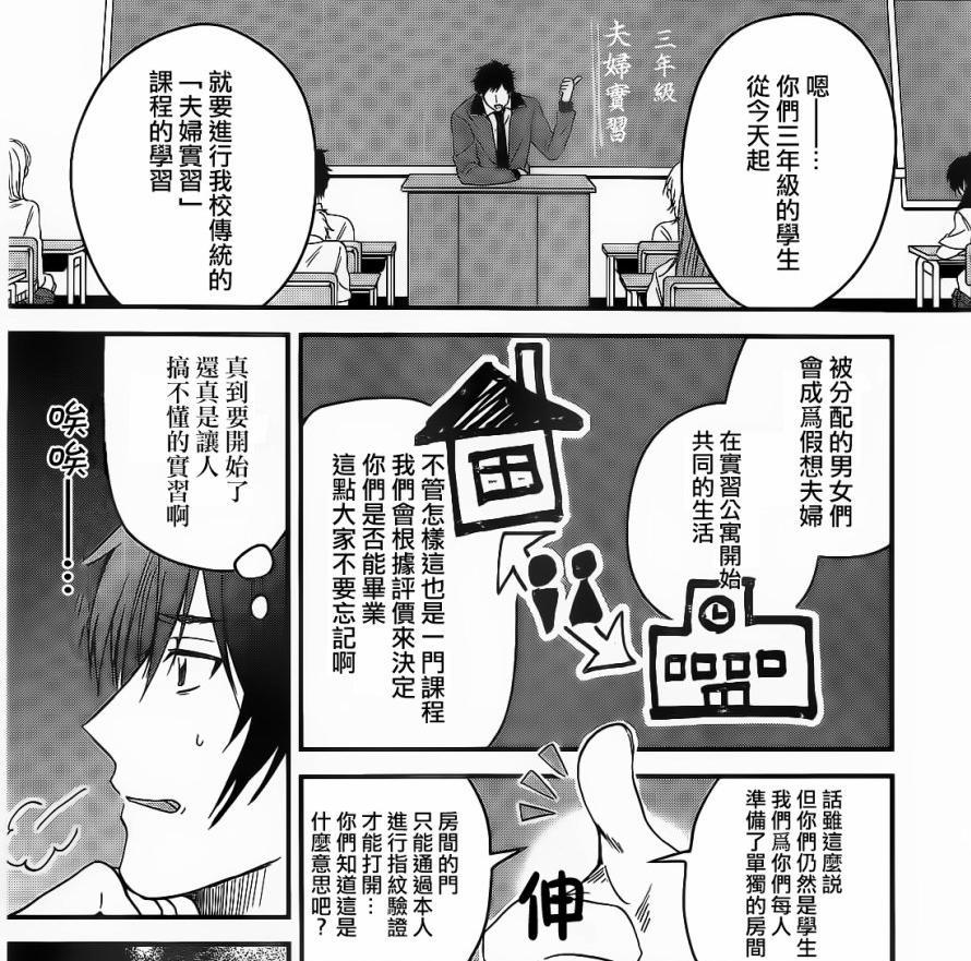 男主为了追到暗恋对象，无奈要和辣妹扮演同居夫妇，这漫画有点甜