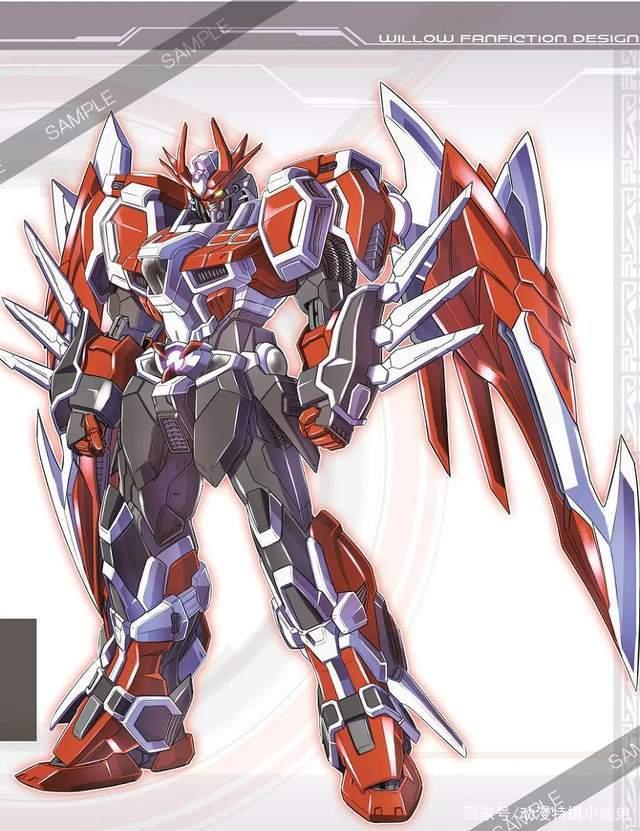 四个红色的假面骑士变成高达，亚极陀造型真帅气