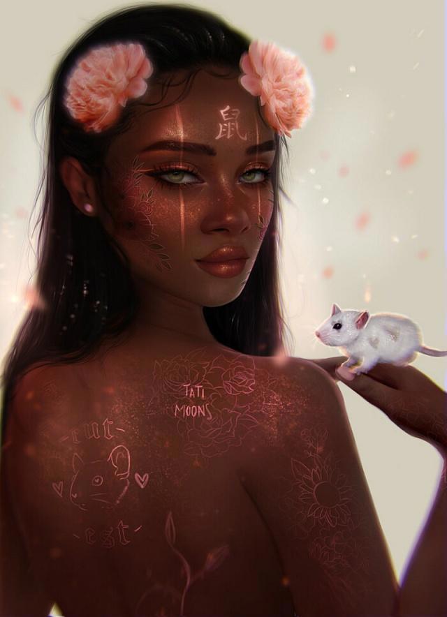 六大生肖拟美人化：小老虎真野性、魅力值飙升，这就是神仙画法吧