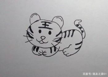 十二生肖简笔画：画老虎和兔子的步骤（干货，值得收藏哦）