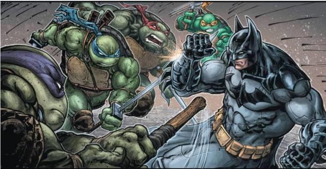 蝙蝠侠单挑四大忍者神龟，神龟打不过，被斯普林特老师救走