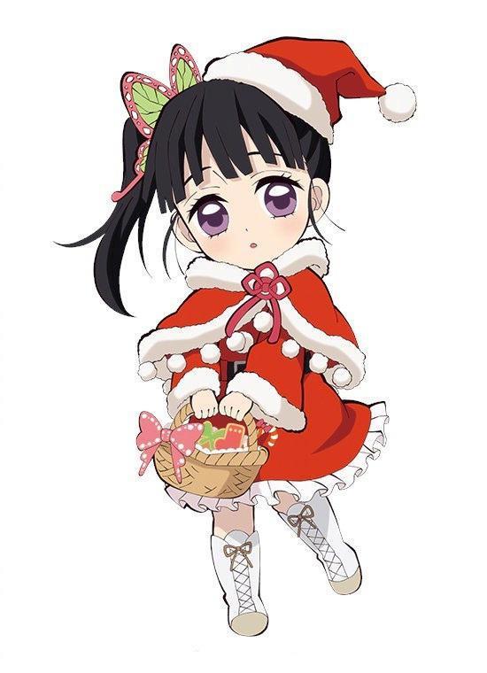 《鬼灭之刃》官方圣诞主题立绘，猪猪开启吃货模式，善逸又被吓哭