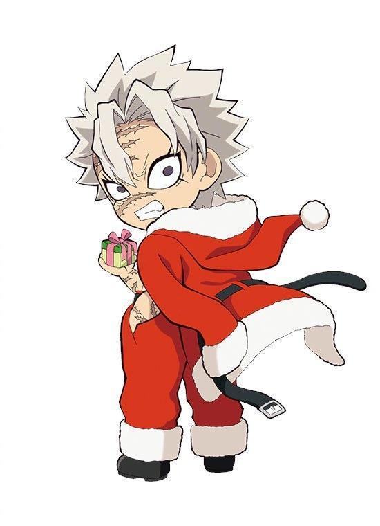 《鬼灭之刃》官方圣诞主题立绘，猪猪开启吃货模式，善逸又被吓哭