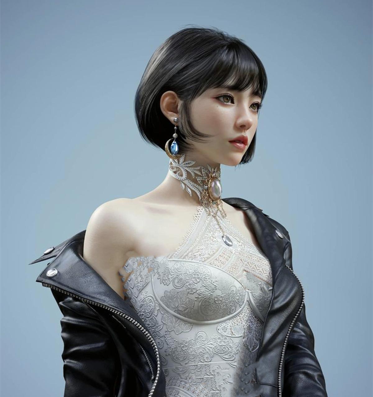 高水准的3D动画人物，黑发不一定都是亚洲女孩，但审美是很正常的