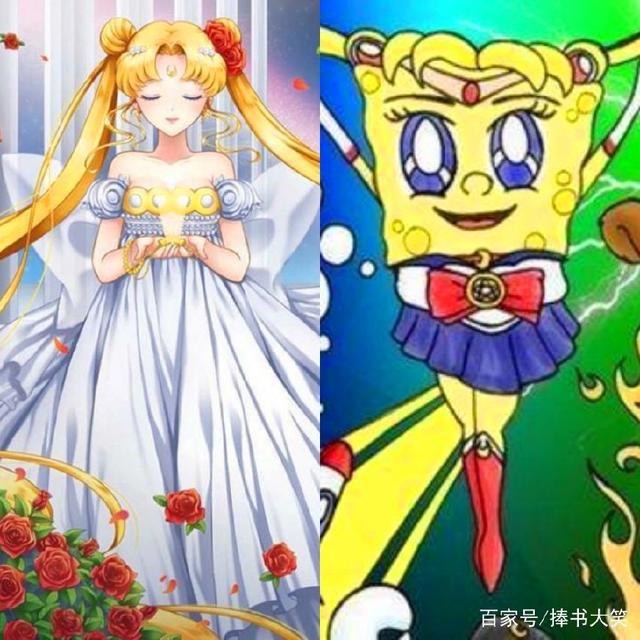 经典动漫角色变成“海绵宝宝”风格后，十分辣眼睛，网友：毁童年