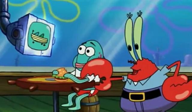 海绵宝宝：蓝鲨鱼也是怪咖，比奇堡没正常生物，这老兄随时斯巴达