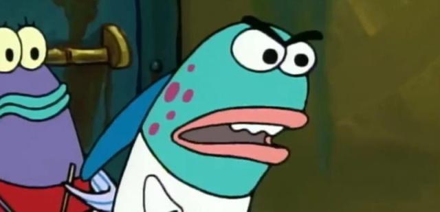 海绵宝宝：蓝鲨鱼也是怪咖，比奇堡没正常生物，这老兄随时斯巴达