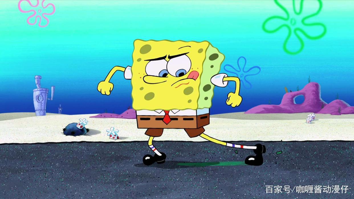 经典动漫《海绵宝宝》：看他们的迷惑行为，派大星成功被带跑
