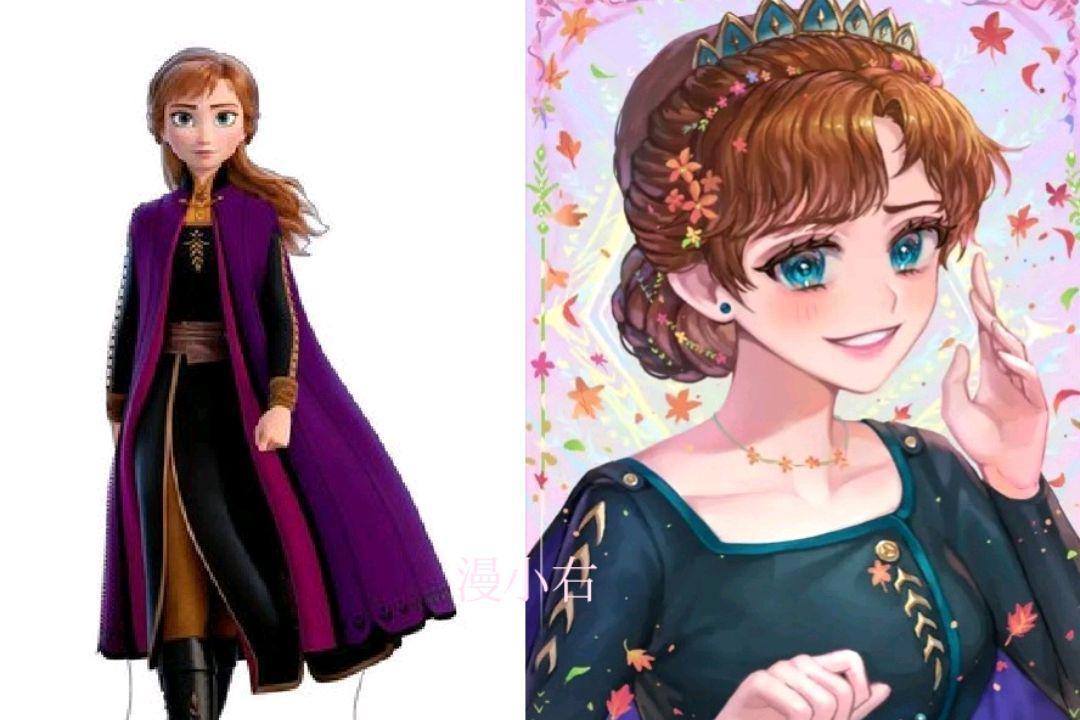 迪士尼公主遇日漫风，笑容和眼神很治愈，颜色炫酷到又飒又萌
