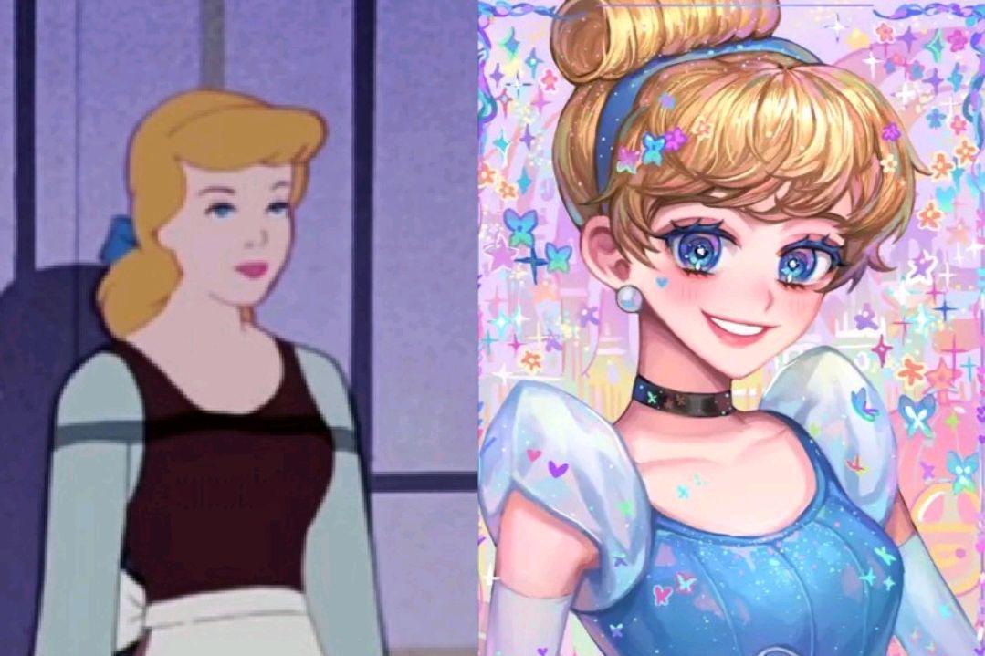 迪士尼公主遇日漫风，笑容和眼神很治愈，颜色炫酷到又飒又萌