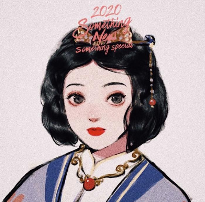 迪士尼公主穿上汉服，贝儿一身华服很可爱，爱丽儿的扇子很有特色