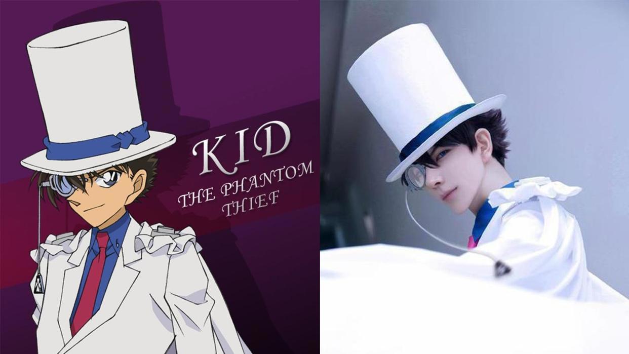 《名侦探柯南》cos，灰原哀和基德神还原，图四让我笑到肚子疼