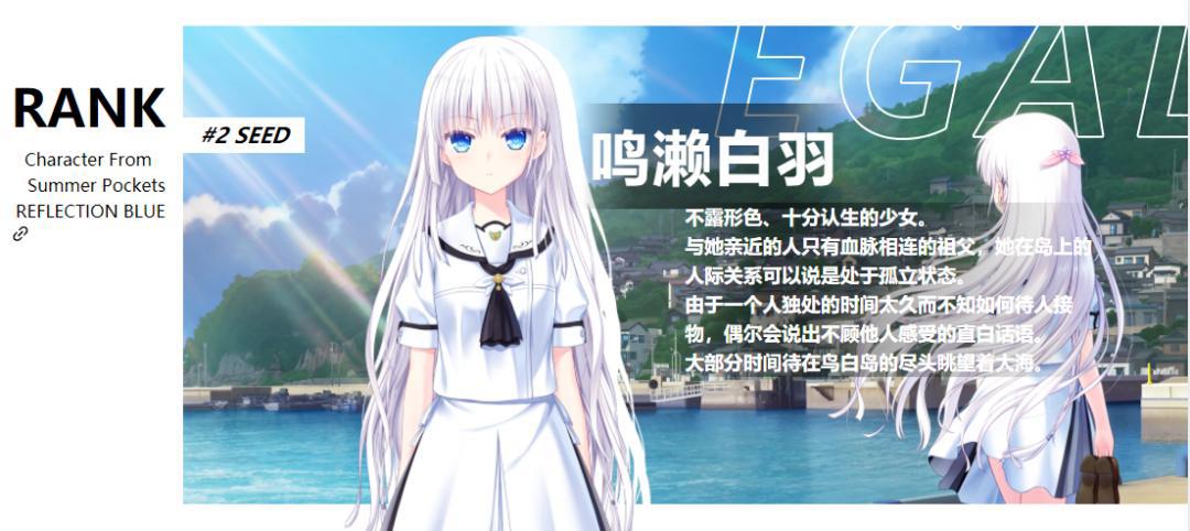 国内网友投票选出galgame最佳女主角，前十名你都认识谁